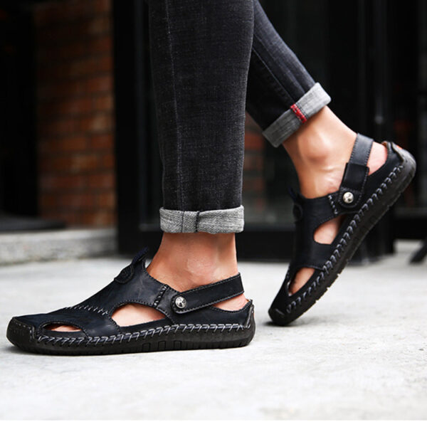 Men's Closed Toe Sandals Summer Adjustable Slides Slippers Fashion Beach Shoes - Image 3