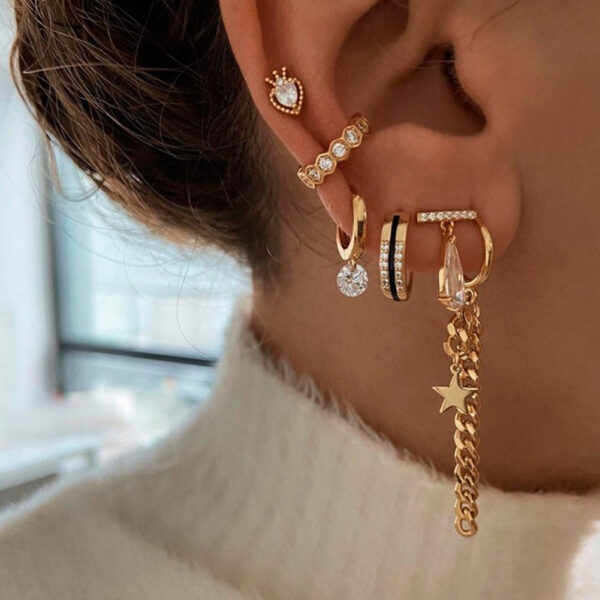 S925 Sterling Silver Zircon Earrings Eardrops - Image 5