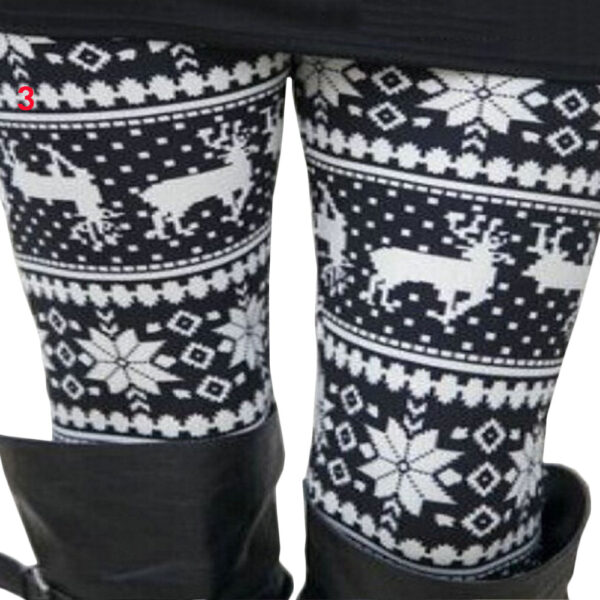 Fashion Women's HOT Leggings Pants Print High Waist Leggings Happy Christmas Party Long Pants 18 Color Ladies Xmas Trousers - Image 2