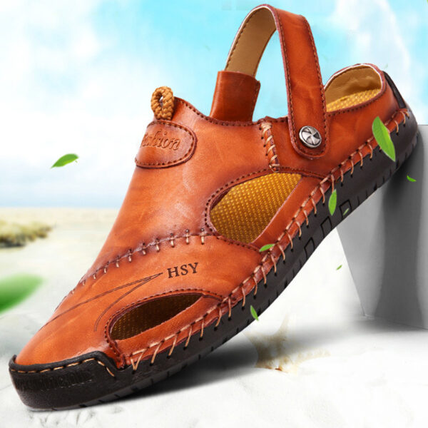 Men's Closed Toe Sandals Summer Adjustable Slides Slippers Fashion Beach Shoes - Image 7
