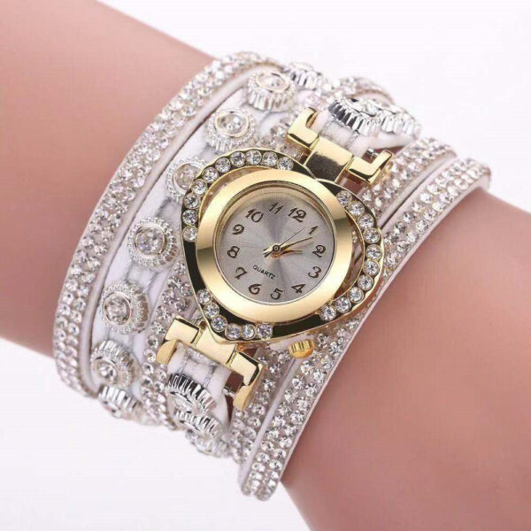 Personality Heart Shape With Diamond Dial Multi-color Bracelet - Image 4