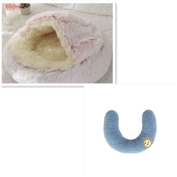 2 In 1 Dog And Cat Bed Pet Winter Bed Round Plush Warm Bed House Soft Long Plush Pets Bed Pet Products - Image 4