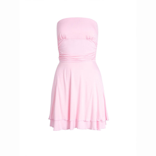 Y2K Tube-top Short Dress Summer Sexy Pleated Tight Dresses For Womens Clothing - Image 5