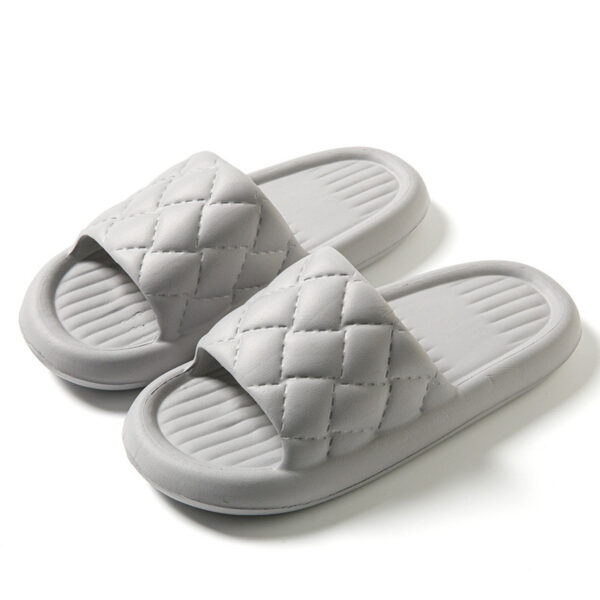 New Rhombus Home Slippers Summer Non-slip Floor Bathroom Slipper Lightweight Simple House Shoes For Women Men - Image 7