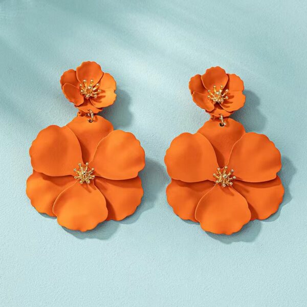 European And American Mori Girl Flower Earrings Retro Long - Image 7