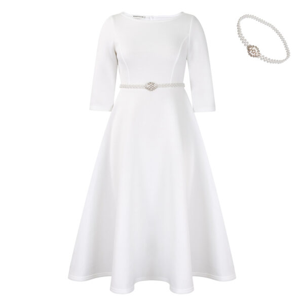 Women's European And American Solid Color Large Swing Skirt Temperament Dress - Image 6