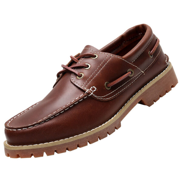 First Layer Cowhide Low Top Classic British Casual Pumps Men - Image 2