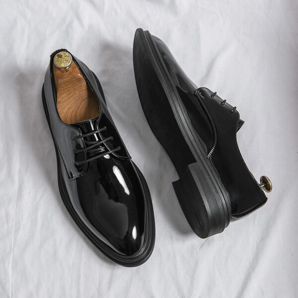 Glossy Pointed Business Leather Shoes Men's British Fashion - Image 4