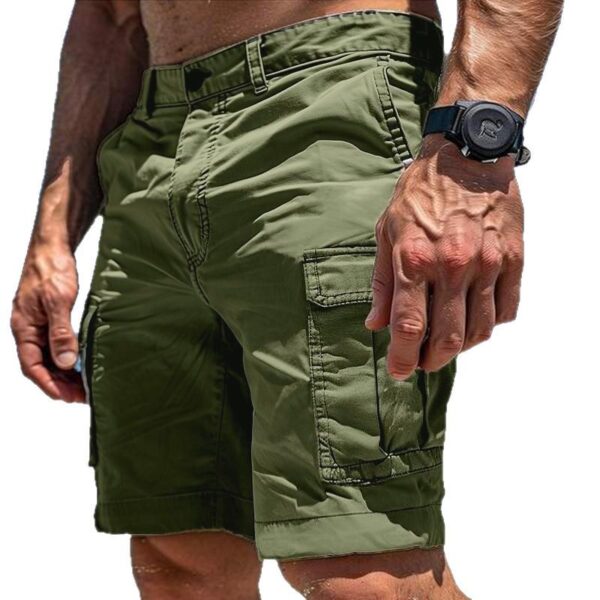 Men's Cargo Shorts Summer Multi-Pocket Button Zipper Pants With Pockers Fashion Beach Pants - Image 5