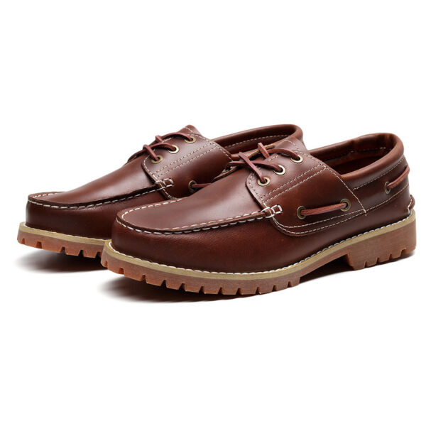 First Layer Cowhide Low Top Classic British Casual Pumps Men - Image 7
