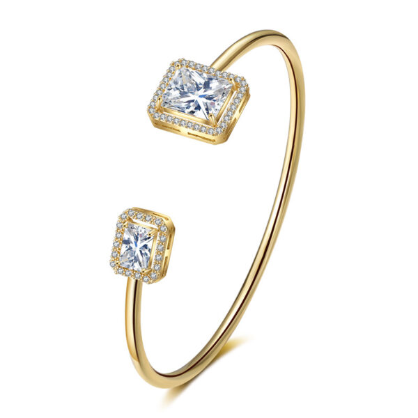 Women's Simple Bracelet Bracelet High-grade Water Drop Inlaid Women's Square Diamond - Image 5