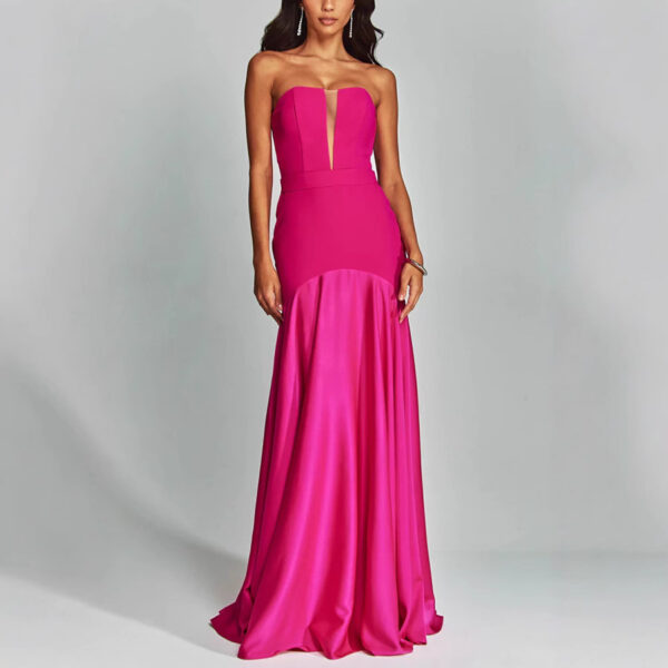 Stitching Chest-wrapped Dress Sleeveless Women - Image 2