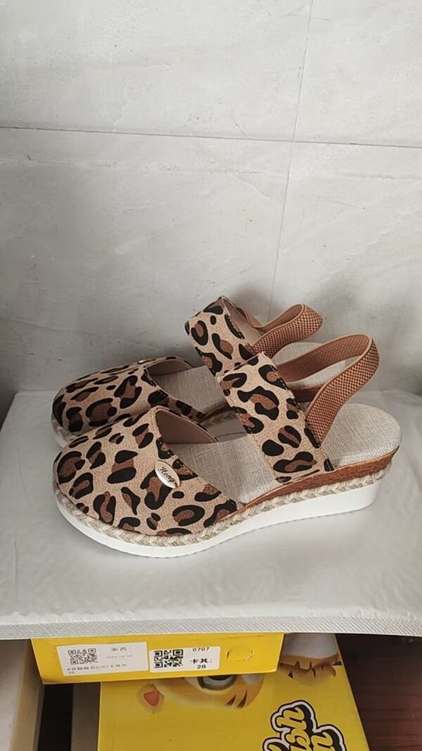 Wedge Lightweight Hemp Rope Braided Closed Toe Elastic Band Women's Shoes - Image 8