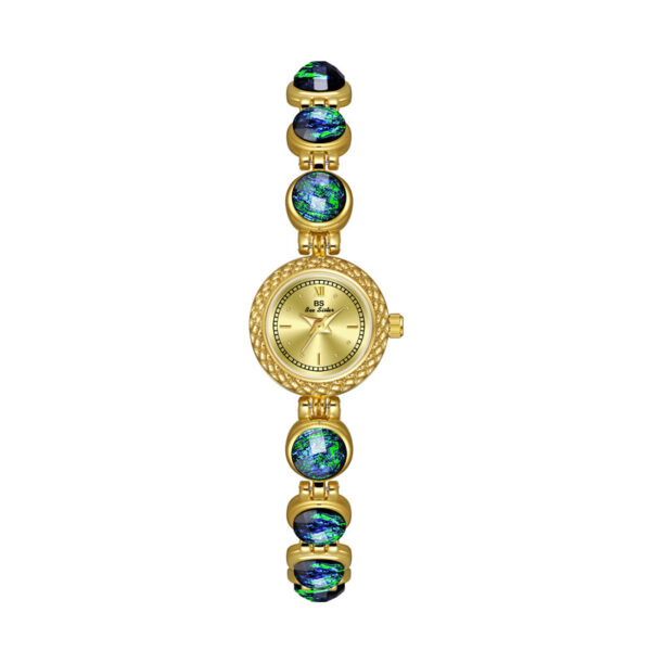 National Style Mid-ancient Light Luxury Malachite Bracelet Watch - Image 5