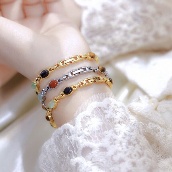 Natural Jade Multi-treasure Bracelet Fu Lu Shou - Image 3