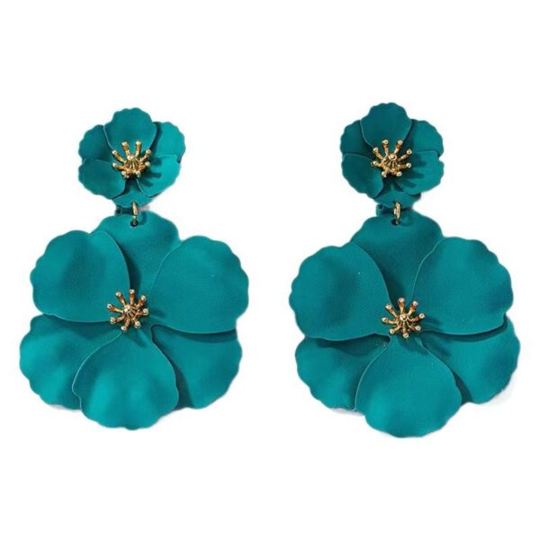 European And American Mori Girl Flower Earrings Retro Long - Image 9