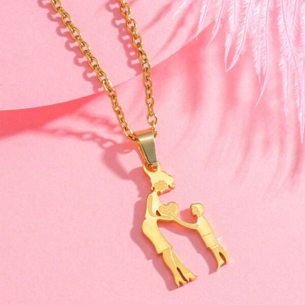 Warm Family Silhouette Family Necklace Stainless Steel Pendant Ornament - Image 8