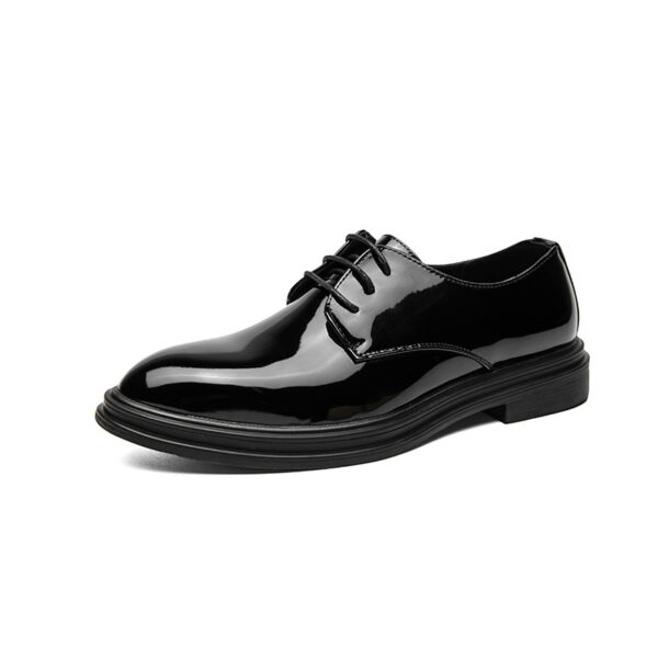 Glossy Pointed Business Leather Shoes Men's British Fashion - Image 6