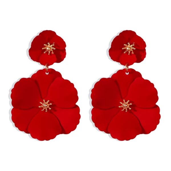 European And American Mori Girl Flower Earrings Retro Long - Image 5