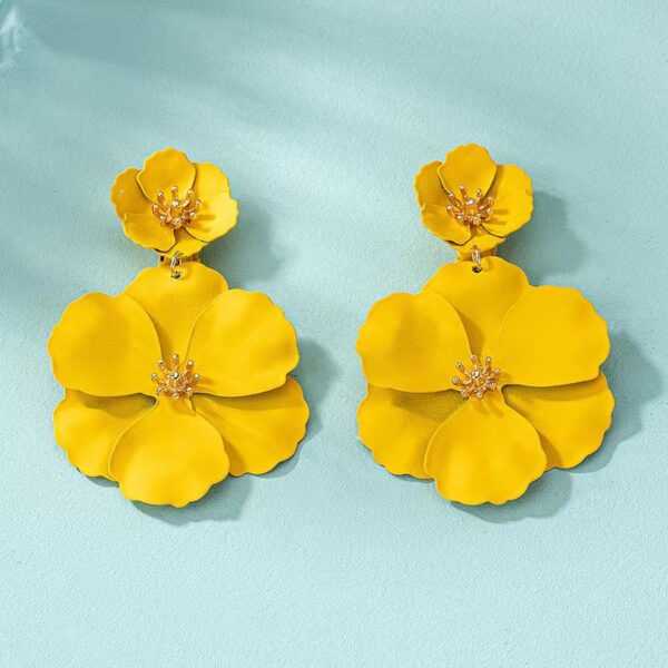 European And American Mori Girl Flower Earrings Retro Long - Image 6