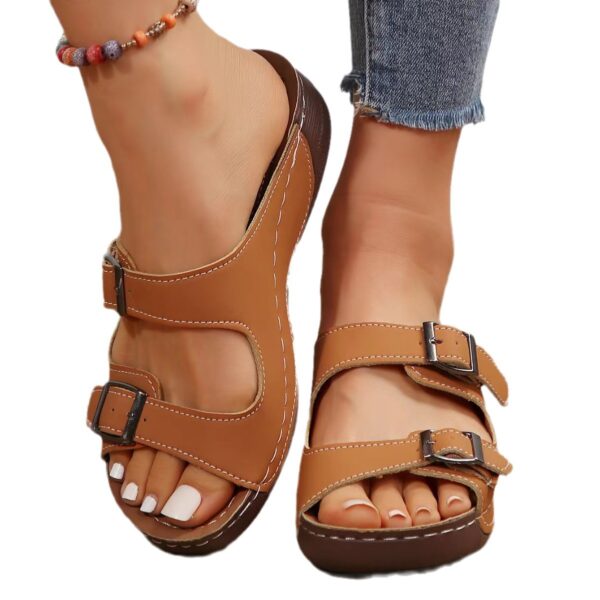 Casual Fashion Platform Increased Plus Size Women's Summer Wedge Platform Slippers - Image 4