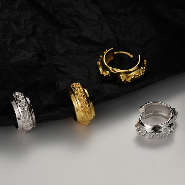 Women's High-grade S925 Sterling Silver Irregular With Personality Texture Ear Clip - Image 4