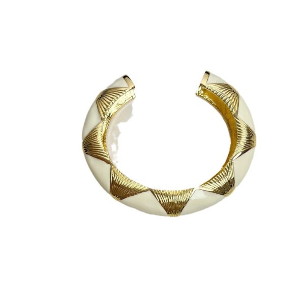 French Retro Oval Black Gold Enamel Drop Oil Bracelet Niche High Sense - Image 2