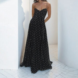Elegant Casual Dotted Prints Dress