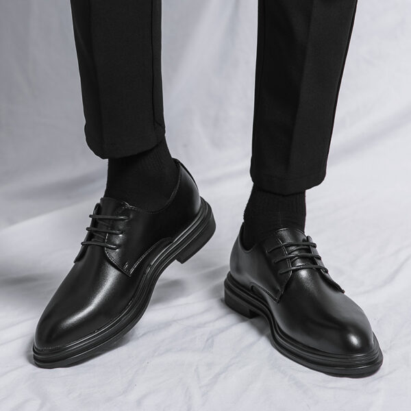 Glossy Pointed Business Leather Shoes Men's British Fashion - Image 3