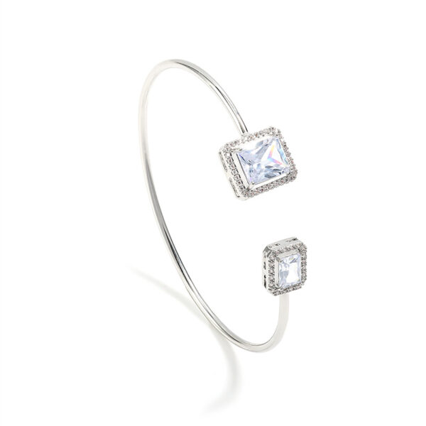 Women's Simple Bracelet Bracelet High-grade Water Drop Inlaid Women's Square Diamond - Image 2