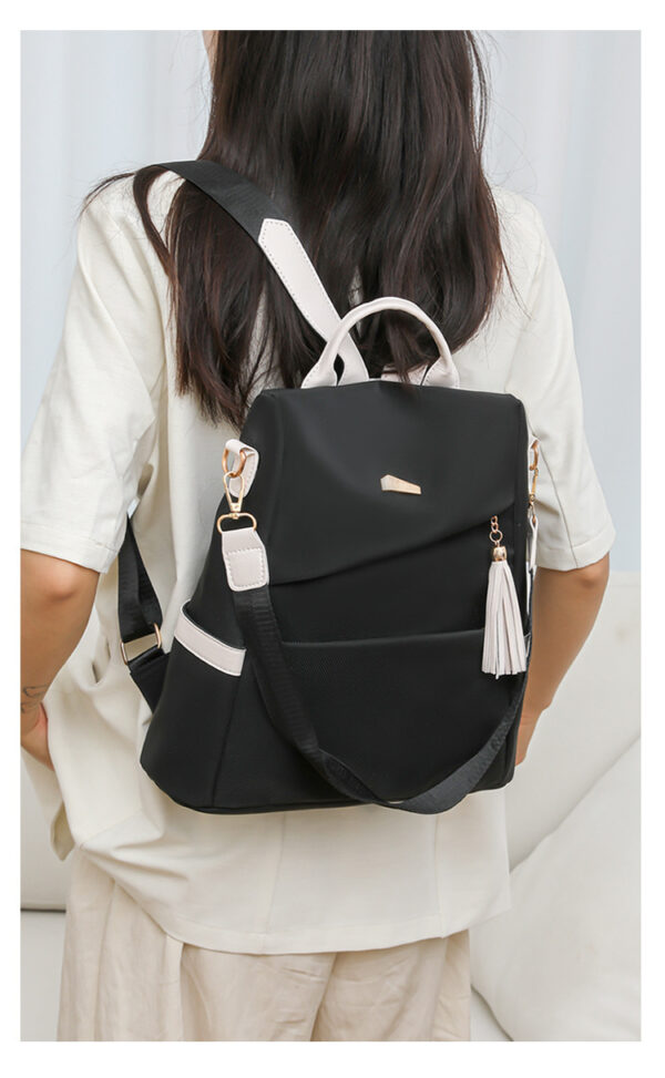 Simple Solid Color Backpack Women's Fashion Travel Backpack - Image 9