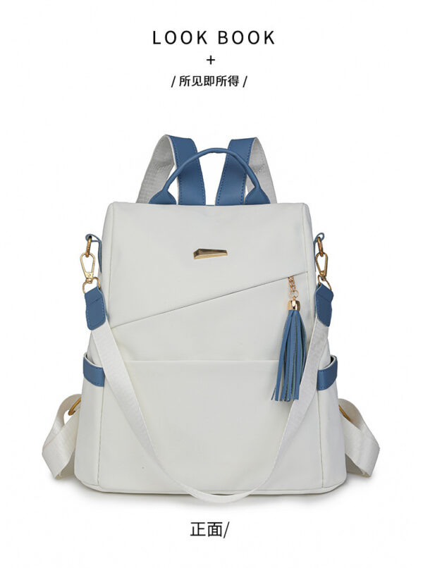 Simple Solid Color Backpack Women's Fashion Travel Backpack - Image 5