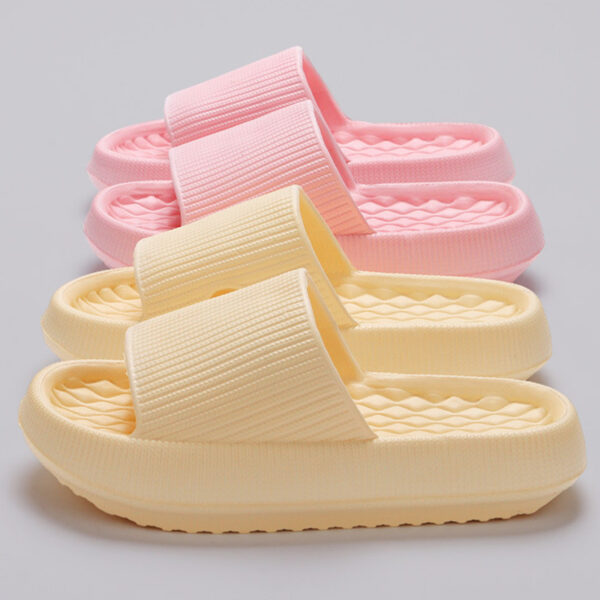 Summer EVA Slippers Solid Color Rhombus Stripe Anti-slip Slippers New Women's Home Shoes - Image 10