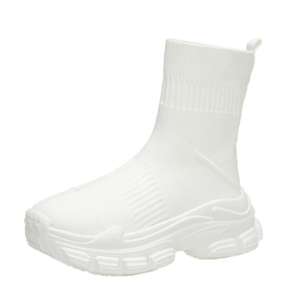 Platform Knitted Sports Casual Shoes And Boots - Image 3