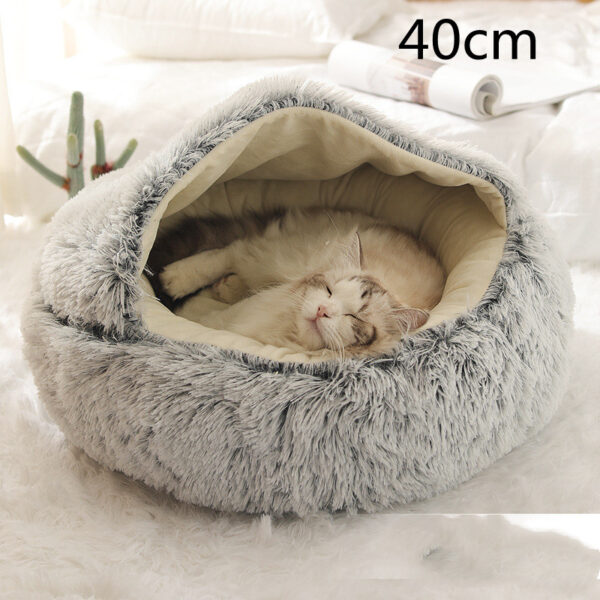 2 In 1 Dog And Cat Bed Pet Winter Bed Round Plush Warm Bed House Soft Long Plush Pets Bed Pet Products - Image 5