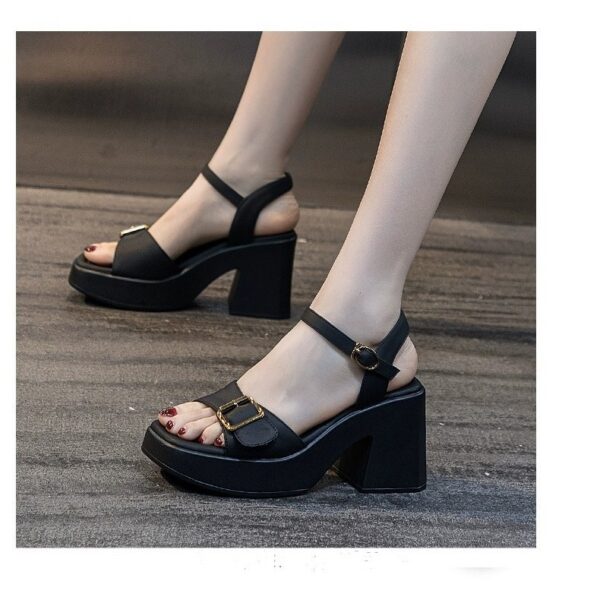 Chunky Heel Waterproof Platform Super High Heel Platform Sandals - Image 5