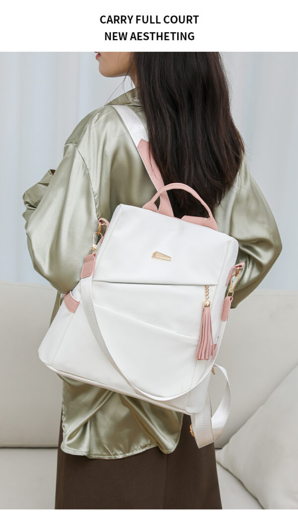Simple Solid Color Backpack Women's Fashion Travel Backpack - Image 8