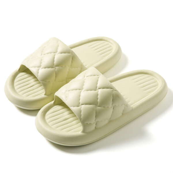 New Rhombus Home Slippers Summer Non-slip Floor Bathroom Slipper Lightweight Simple House Shoes For Women Men - Image 2