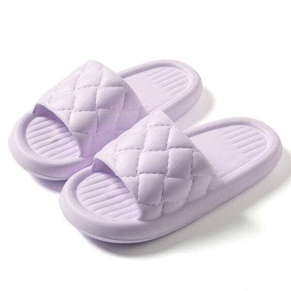 New Rhombus Home Slippers Summer Non-slip Floor Bathroom Slipper Lightweight Simple House Shoes For Women Men - Image 6