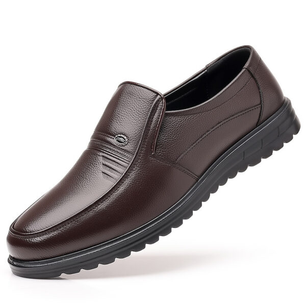 First Layer Cowhide Men's Business Casual Non-slip Soft Leather Soft Sole Shoes - Image 6