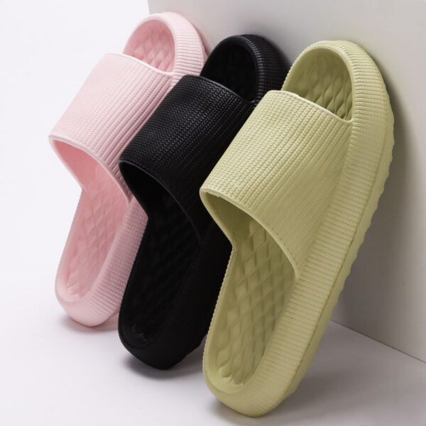 Summer EVA Slippers Solid Color Rhombus Stripe Anti-slip Slippers New Women's Home Shoes - Image 7