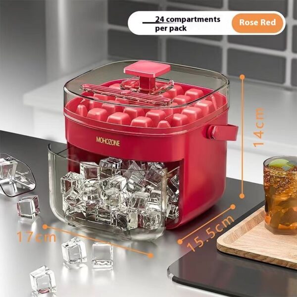 Press-type Convenient Outdoor Portable Ice Tray Large Capacity Ice Bucket 48 Extra-Large Ice Maker Food Grade Plastic Storage Tray Essential Kitchen Gadget - Image 2