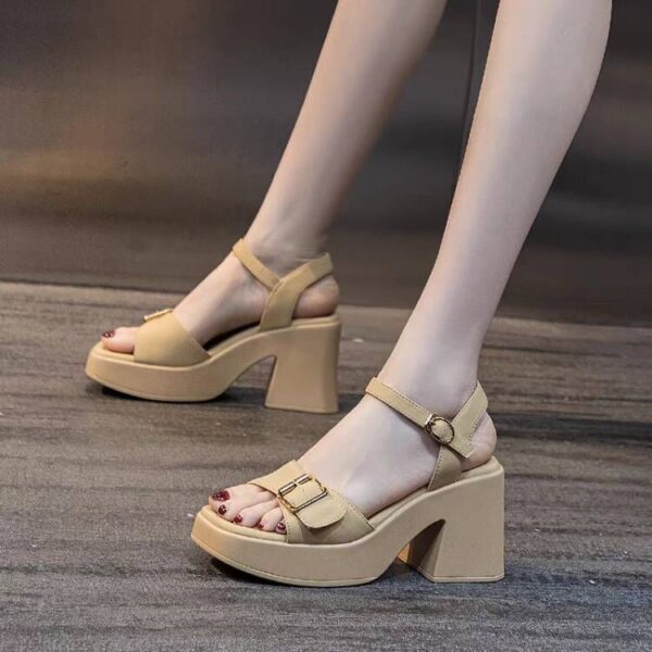 Chunky Heel Waterproof Platform Super High Heel Platform Sandals - Image 2