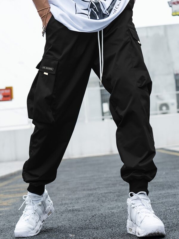 Multi-pocket Cargo Pants Men's Casual Hip-Hop Drawstring Trousers Outdoor Streetwear Sports Pant - Image 2