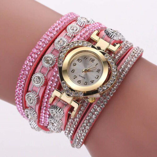 Personality Heart Shape With Diamond Dial Multi-color Bracelet - Image 9
