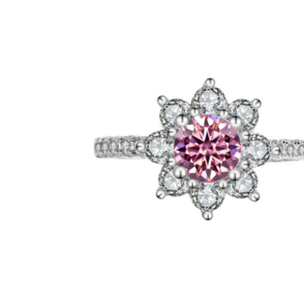 Sterling Silver 925 Moissanite Ring Female Flower Diamond - Image 6